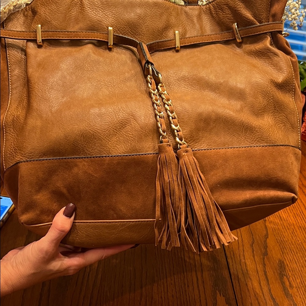 Elegant Brown Leather Tote Bag